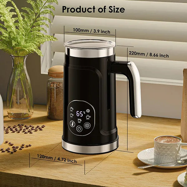 ChoMiz 4-in-1 Electric Milk Frother & Hot Chocolate Maker – Hot & Cold Foam, Latte, Cappuccino