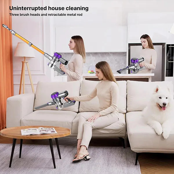 Cleanivia 8-in-1 Cordless Stick Vacuum – 40kPa Suction, Anti-Tangle, LED Display & 1.5L Dust Cup