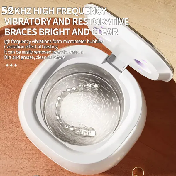 N3DomiX Denture Dome – 52kHz Ultrasonic Cleaner with UV Sterilizer | 200ML Wireless Cleaning Pod