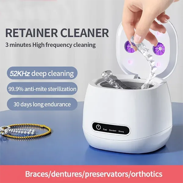 N3DomiX Denture Dome – 52kHz Ultrasonic Cleaner with UV Sterilizer | 200ML Wireless Cleaning Pod
