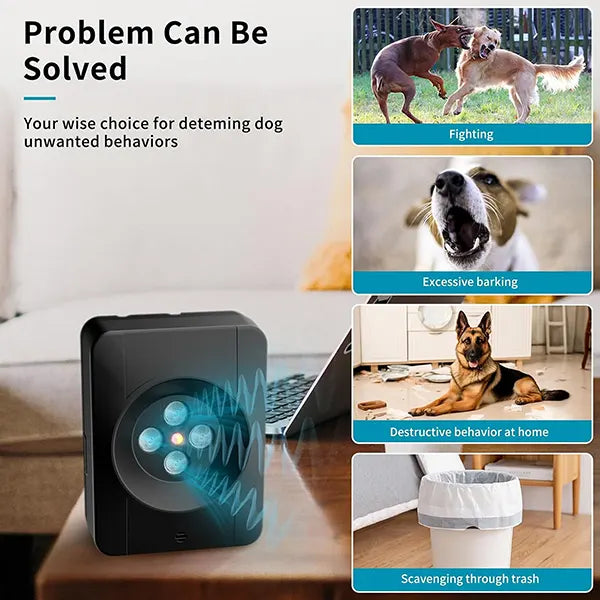 DigoMi3 Ultrasonic Anti-Barking Device – 4 Transmitters, 3 Modes, Long Range Bark Deterrent for Indoor & Outdoor Dog Training