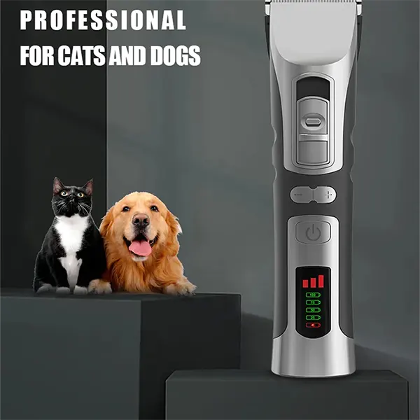 PupyHair Dog Hair Clippers – Rechargeable Cordless Pet Grooming Set with Ceramic Blades, Low Noise, Bristle Brush for Thick Hair