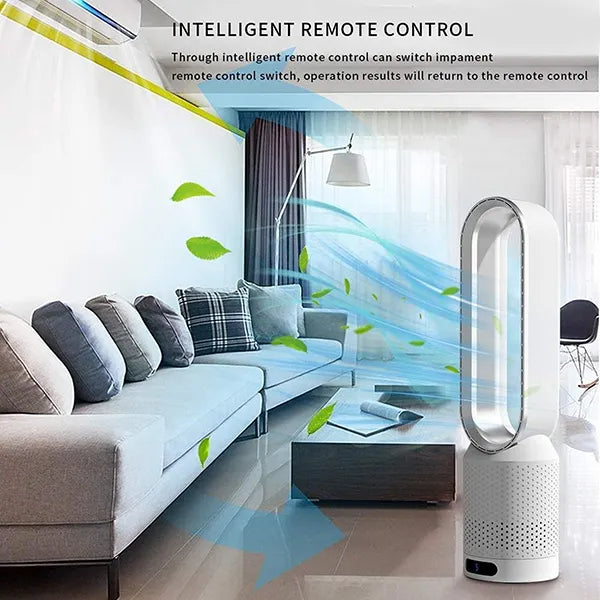MolyFans Bladeless Tower Fan with Air Purification – 20", 90° Oscillation, 8 Speeds, Remote Control, 120-Min Timer