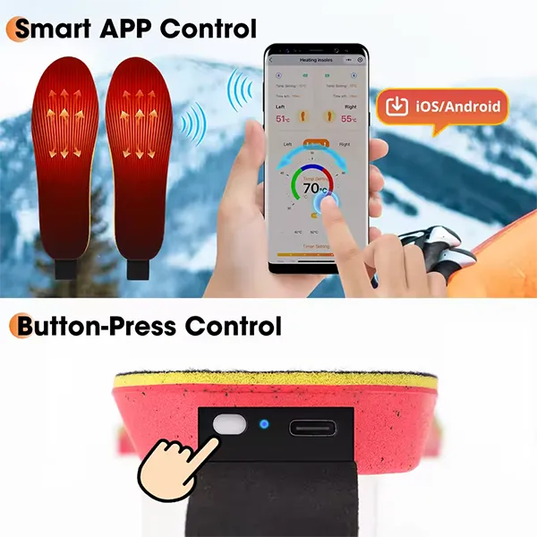 KaenSole Heated Insoles – 3000mAh, 3 Heat Settings, 6 Timers, App Control, Waterproof & Ultra-Thin