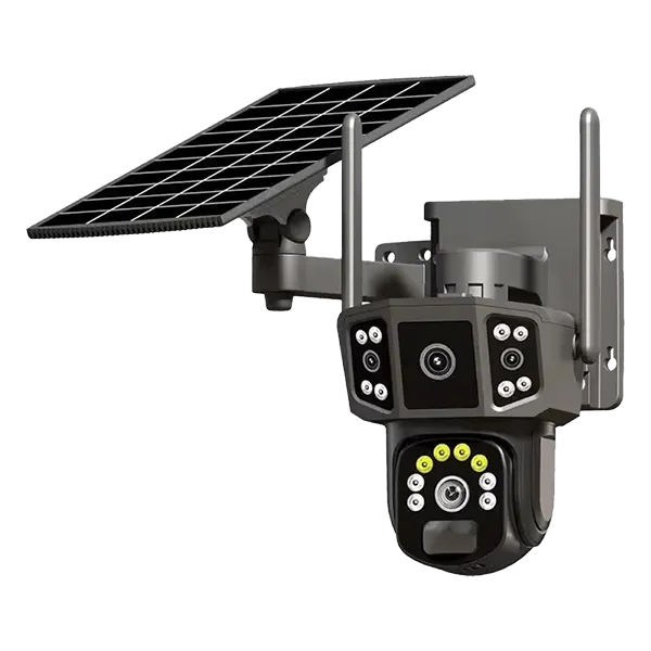 HomiSol 4K Solar Security Camera – PTZ WiFi & 4G, 360° View, Dual Lens, PIR Motion Detection & Built-in Battery