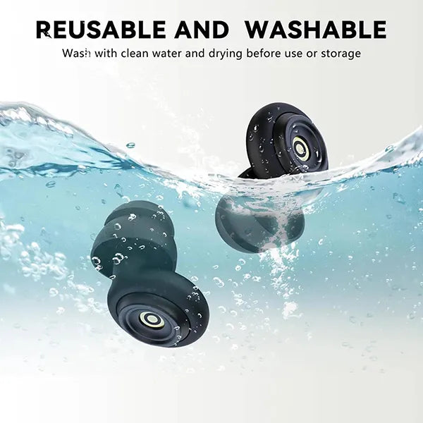HuzNite Reusable Silicone Earplugs – 45dB Noise Cancelling for Sleep, Snoring, Travel & Concerts