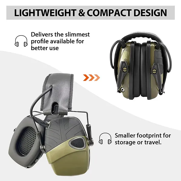 NoiActiz Electronic Shooting Earmuffs – Noise Cancelling Ear Protection with Sound Amplification for Gun Range & Hunting