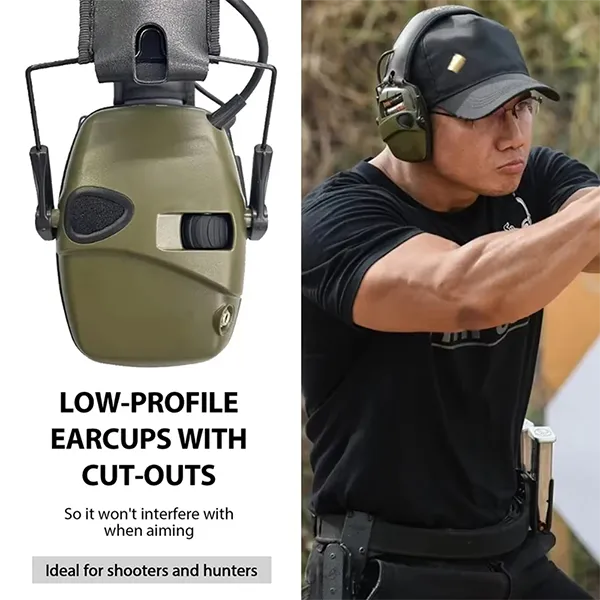 EairShoot Electronic Shooting Earmuffs – Noise Cancelling Ear Protection with Sound Amplification for Gun Range & Hunting