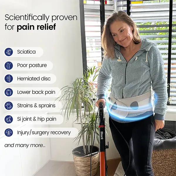 G2Light4 3-in-1 Lumbar Support Belt – Wireless Heating Pad, Massage & Sciatica Relief, 3 Speeds, 5 Temperatures for Men & Women