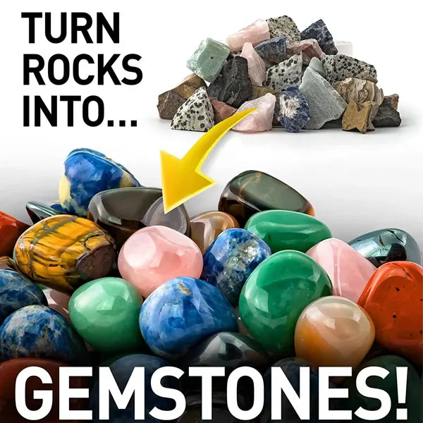 PolGem Rock Tumbler Kit – 4-Stage Grit System with 7-Day Timer