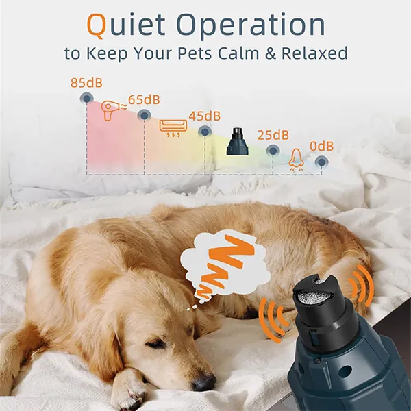 SukiPaw 6-Speed Dog Nail Grinder – Super Quiet, Rechargeable, Painless Grooming for Small, Medium & Large Dogs