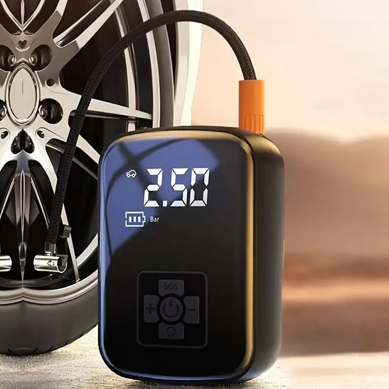 Voltire Portable Tire Inflator – 100W Wireless Air Pump, 3–150 PSI, Digital Display & 3600mAh Battery