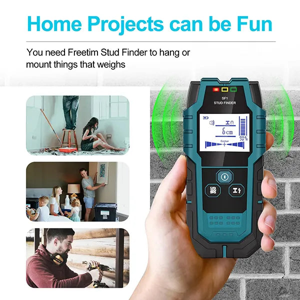 DXFind 5-in-1 Stud Finder Wall Scanner – Pro Smart Sensor, HD LCD Display, Audio Alarm for Studs, Metal, AC Wire & Pipe