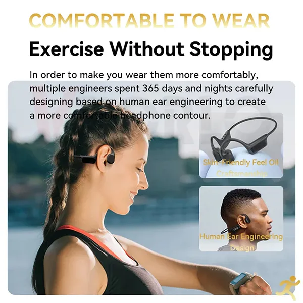 MeciBow Bone Conduction Headphones – Bluetooth 5.4, IPX8 Waterproof 30M Depth, 32GB MP3, HIFI Stereo for Swimming & Sports