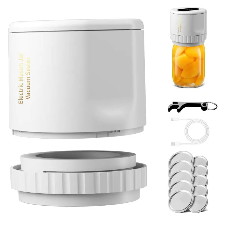 Konijar Electric Mason Jar Vacuum Sealer Kit – 10-Second Seal for Canning & Food Storage