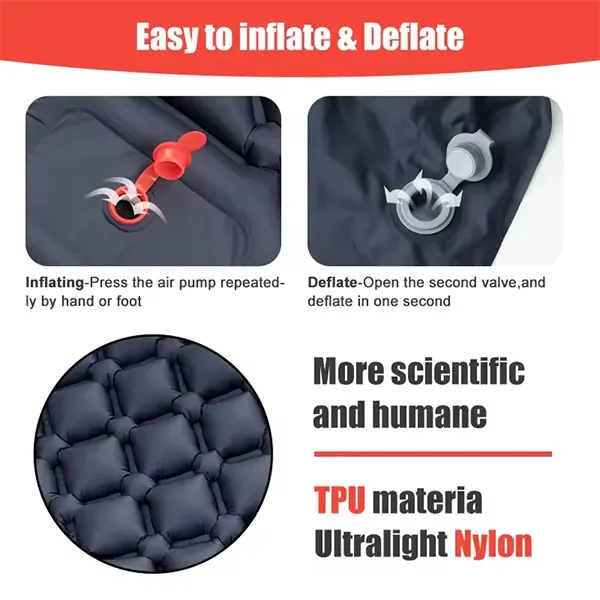 NoviPad M5 Inflatable Sleeping Pad with Pillow – Ultralight Camping Air Mattress