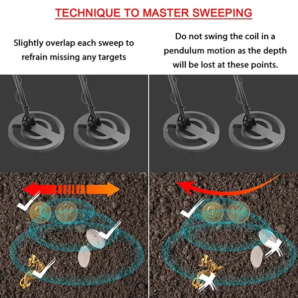 TeroTera Metal Detector – High Accuracy Gold & Silver Detector with 8" Coil, Disc & All Metal Mode