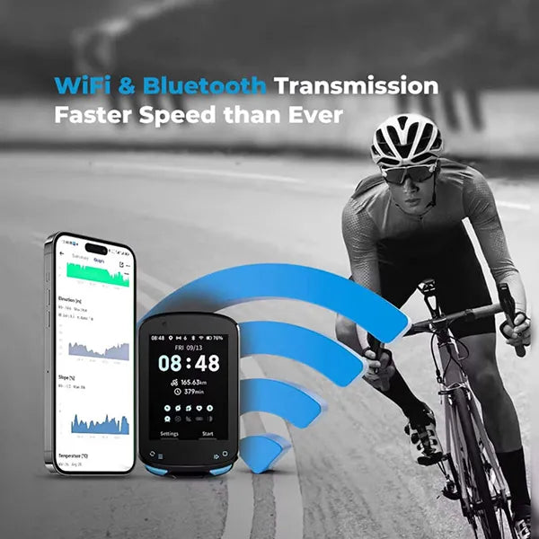 K3BiJo Bike Computer – Wireless GPS Navigation, Color Screen, WiFi & Bluetooth, 5s GPS Lock, IPX7 Waterproof