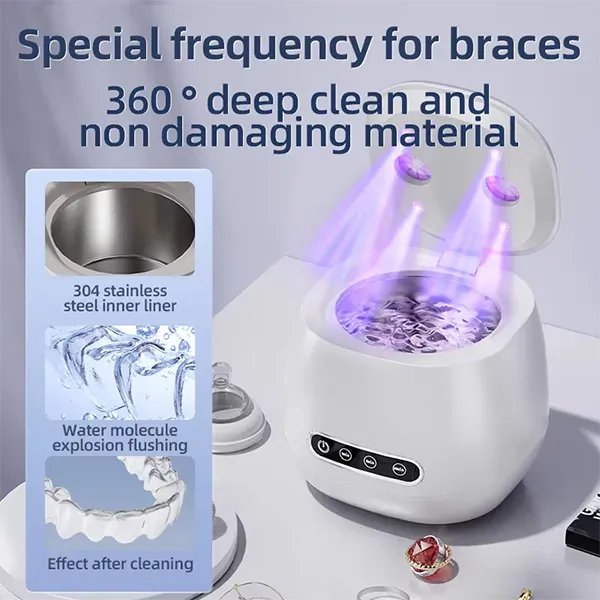 N3DomiX Denture Dome – 52kHz Ultrasonic Cleaner with UV Sterilizer | 200ML Wireless Cleaning Pod