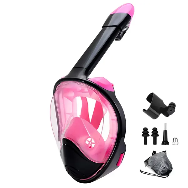 SnorkMask Full Face Snorkel Mask – 180° Panoramic View, Anti-Fog & Anti-Leak, Camera Mount, Foldable Snorkeling Set for Adults