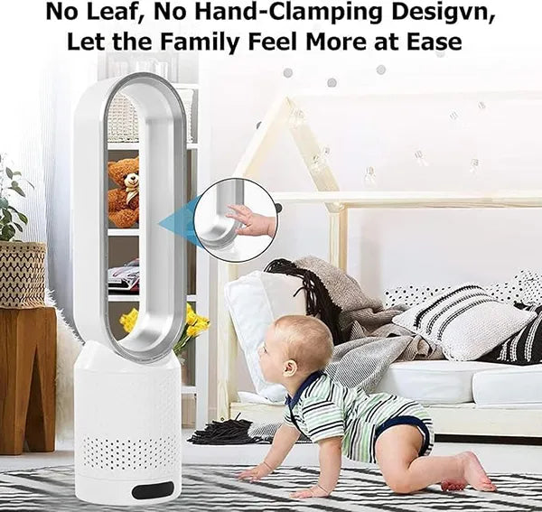 FamiBla Bladeless Tower Fan with Air Purification – 20", 90° Oscillation, 8 Speeds, Remote Control, 120-Min Timer