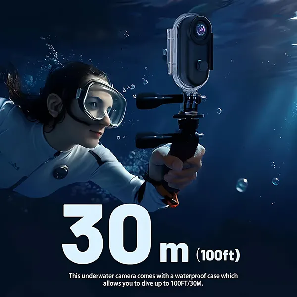 GoJo4K Body Cam – 4K Ultra HD WiFi Action Camera, Thumb-Size 1.25oz, IPX7 Waterproof, 120-Min Battery, 360° Magnetic Clip
