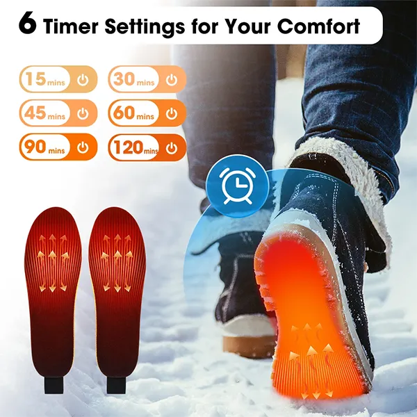 KaenSole Heated Insoles – 3000mAh, 3 Heat Settings, 6 Timers, App Control, Waterproof & Ultra-Thin