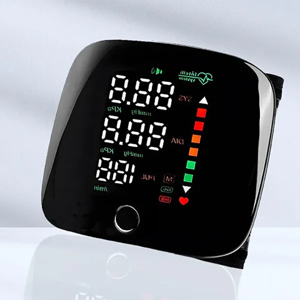 MoniAdam Wrist Blood Pressure Monitor – Touch Screen, 3-Colour Display, Dual-User Memory & Voice Broadcast