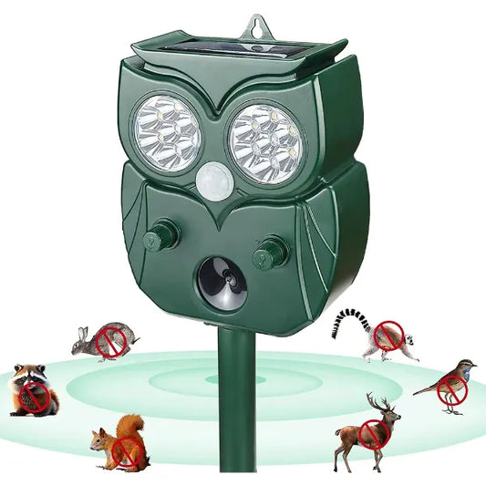 MeloDio Ultrasonic Animal Repeller – Solar & Battery Powered with Motion Sensor, 5 Modes & Flashing Light