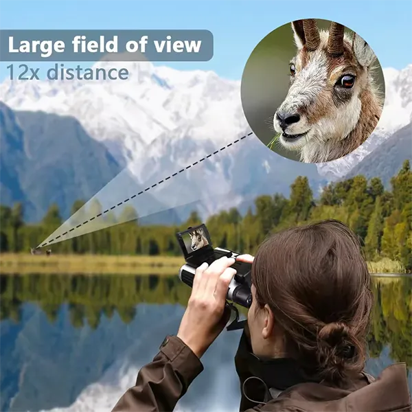 CamBino Digital Binoculars with Camera – 48MP, 2.5K Video, 8X Zoom, 2.4" LCD, IPS Anti-Glare, 32GB SD Card for Birdwatching & Travel