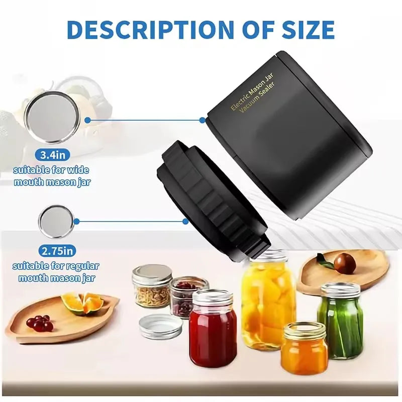 Konijar Electric Mason Jar Vacuum Sealer Kit – 10-Second Seal for Canning & Food Storage