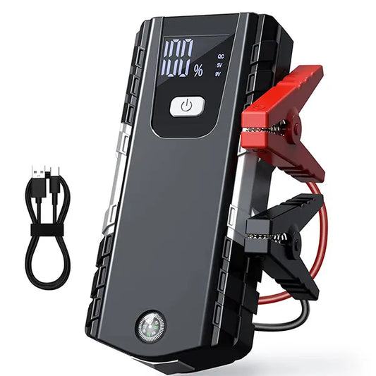 PoliStar Portable Car Jump Starter – Multi-Function Jump Box with Fast Charging, LCD Display & LED Light