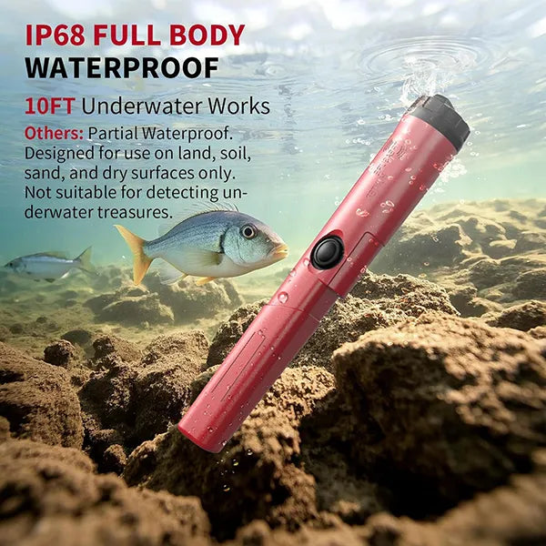 PoPinter Metal Detector Pinpointer – Waterproof 360° Handheld Pin Pointer with 3 Sensitivity Levels & 6 Modes