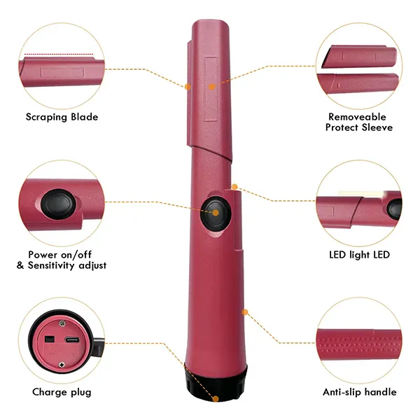 PoPinter Metal Detector Pinpointer – Waterproof 360° Handheld Pin Pointer with 3 Sensitivity Levels & 6 Modes