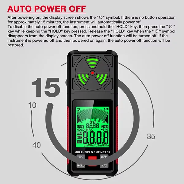 PoriEMF 3-in-1 EMF Detector – Rechargeable Electromagnetic Field Radiation Meter with LCD Display for Home & Office