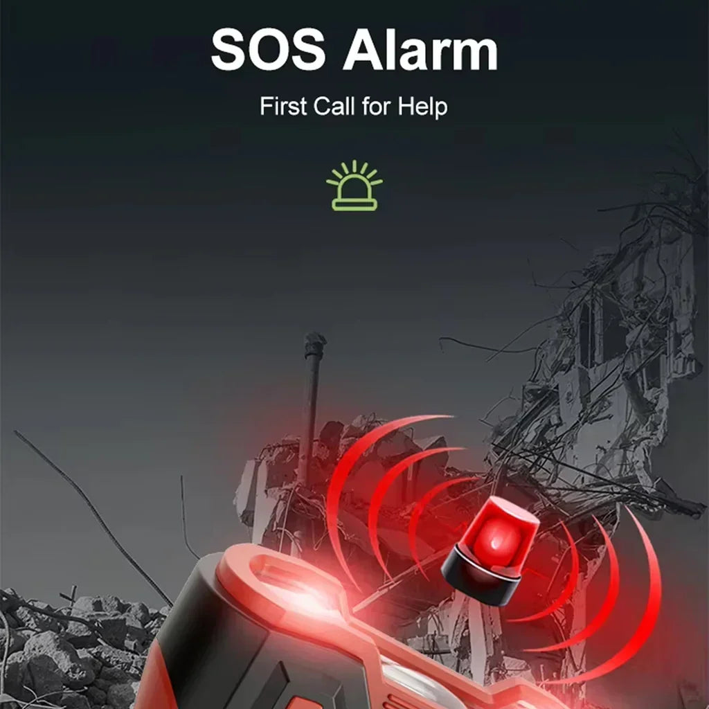 DalyRad Emergency Radio – 5000mAh Power Bank, Solar & Hand Crank, AM/FM, SOS Alert & 3-Mode Flashlight