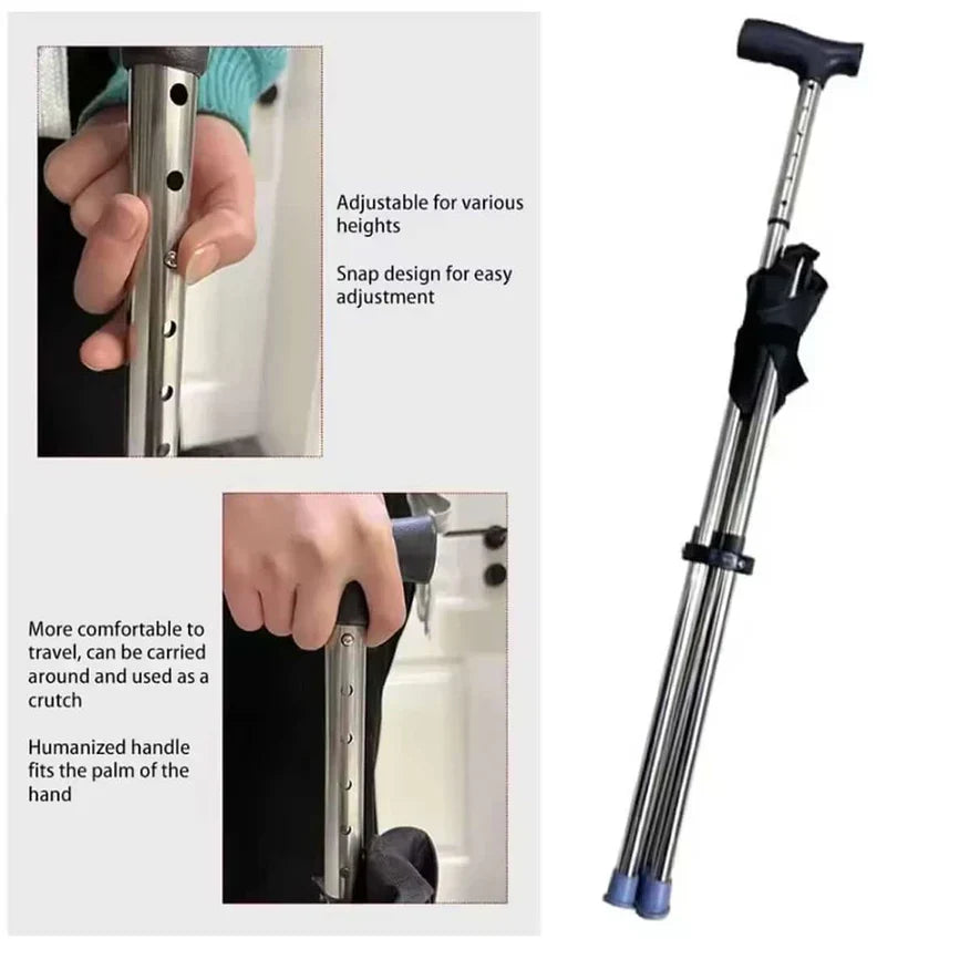 YasuSeat Walking Stick with Seat – Adjustable Telescoping Trekking Pole for Elderly | Aircraft-Grade Aluminum